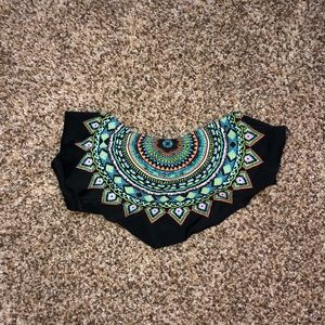 black strapless swimsuit top